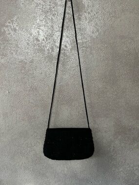 Elegant Black Beaded Crossbody Bag for Women